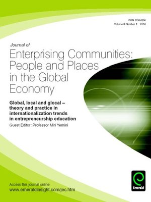 cover image of Journal of Enterprising Communities: People and Places in the Global Economy, Volume 8, Issue 1